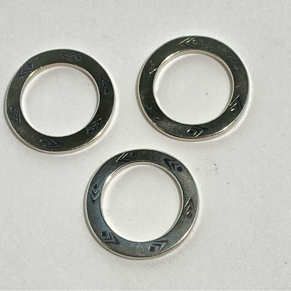 Silpada 3 circular Sterling Silver pendants Hope Believe Friendship - Picture 4 of 10
